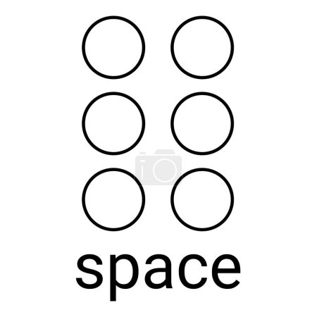 Absence of raised dots denotes a space.