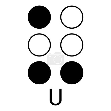 Braille writing method represents the letter U.