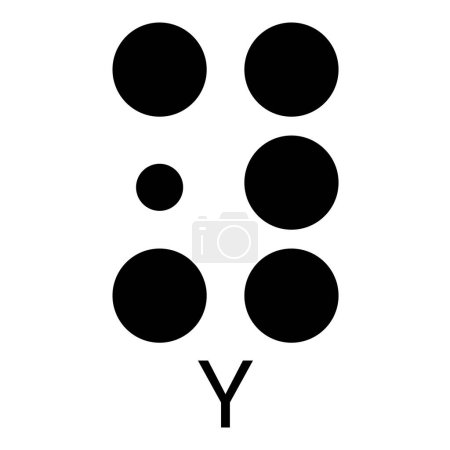 Buchstabe Y symbolisiert mit haptischen Punkten.