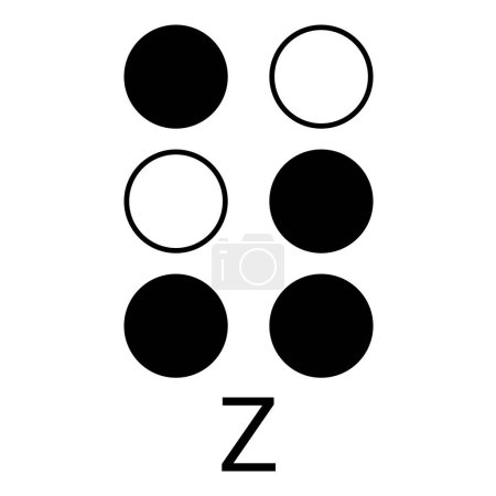 Illustration for Letter Z is portrayed in tactile writing. - Royalty Free Image