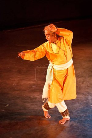 Photo for CHENNAI, INDIA - DECEMBER 28, 2009: Indian classical dance Kathak preformance by famous exponent Bhirju Maharaj on December 28, 2009 in Chennai, India - Royalty Free Image