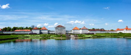 Photo for MUNICH, GERMANY - MAY 8, 2012: Panorama of Nymphenburg Palace Schloss Nymphenburg. This Baroque palace is the main summer residence of the former rulers of Bavaria of the House of Wittelsbach - Royalty Free Image