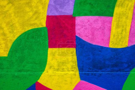 Téléchargez les photos : Abstrait peint grunge coloré vieux fond de texture murale altérée avec différentes couleurs - en image libre de droit