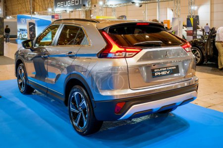 Photo for Lisbon, Portugal - May 12, 2023: Mitsubishi Eclipse Cross hybrid car on display at ECAR SHOW - Hybrid and Electric Motor Show - Royalty Free Image