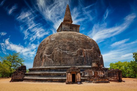 Photo for Sri Lankan tourist landmark - Kiri Vihara - ancient dagoba. Polonnaruwa, Sri Lanka - Royalty Free Image