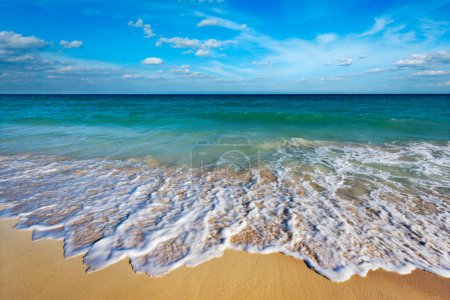 Photo for Beautiful beach and Caribbean sea. Riviera Maya, Mexico - Royalty Free Image