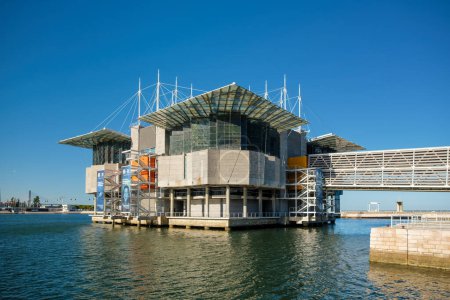 Foto de Lisboa, Portugal - 28 de julio de 2023: El Oceanario de Lisboa, uno de los acuarios interiores más grandes de Europa, el oceanario de agua salada más grande del mundo y aproximadamente 1 millón de personas visitan cada año - Imagen libre de derechos