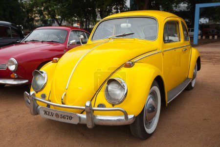 Photo for CHENNAI - INDIA - JULY 24, 2011: Volkswagen Type 1 (Volkswagen Beetle, Volkswagen Bug) - (retro vintage car) on Heritage Car Rally 2011 of Madras Heritage Motoring Club at Egmore on July 24, 2011 in Chennai, India - Royalty Free Image