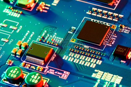 Photo for Electronic circuit board close up. - Royalty Free Image