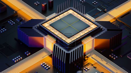 Photo for 3d illustration of futuristic micro chip - Royalty Free Image