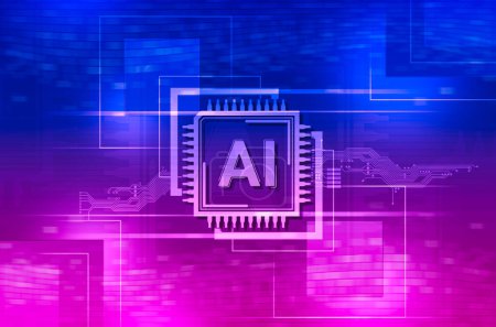 Téléchargez les photos : Concept d'intelligence artificielle IA. Inscription technologique AI. - en image libre de droit