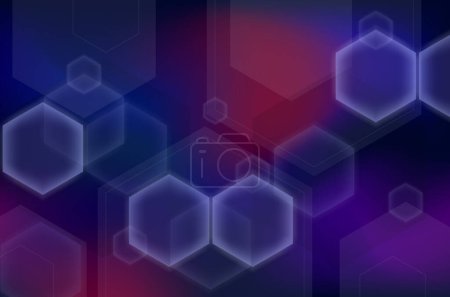 Photo for Geometric background with hexagonal and high-tech elements for presentation or banner. - Royalty Free Image