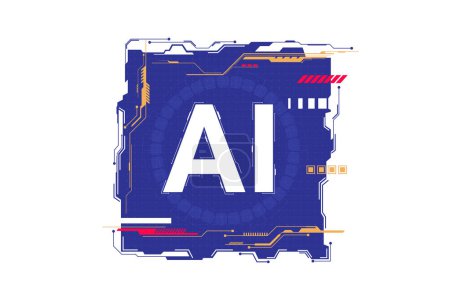 Téléchargez les photos : Technologie IA fond abstrait. AI art génératif concept de bannière créative dans le style glitch numérique. Poster high tech avec place pour le texte. Élément de design futuriste. Vecteur eps 10 - en image libre de droit