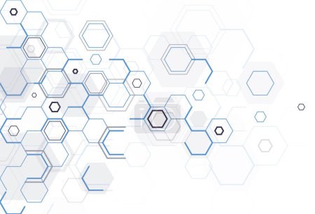 Photo for Abstract hexagon background. Technology poligonal design. Digital futuristic minimalism. Vector - Royalty Free Image