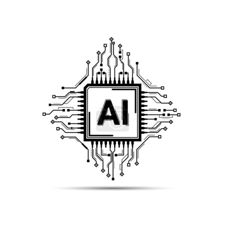 Photo for Artificial Intelligence Logo, Icon. Vector symbol AI, deep learning blockchain neural network concept. Machine learning, artificial intelligence, ai. - Royalty Free Image