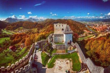 Photo for Medieval old castle in Celje city, Slovenia. Travel outdoor touristic background - Royalty Free Image