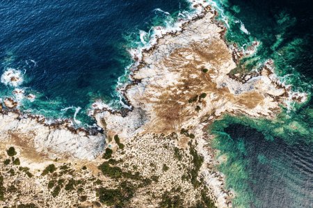 Photo for Halkidiki, Sitonia from Above, Greece. Summer travel vacation background. - Royalty Free Image