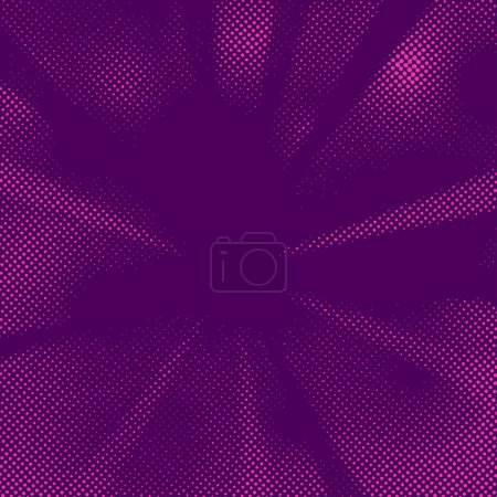 Photo for Halftone with radial burst effect pop art comic book retro background. Vector illustration - Royalty Free Image