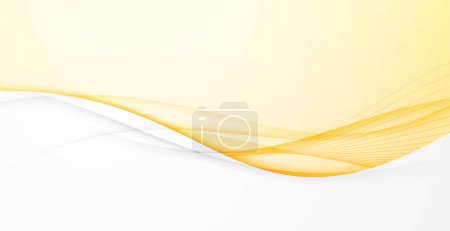 Photo for Yellow abstract background with soft smooth elegnat lines and grey border. Vector illustration - Royalty Free Image