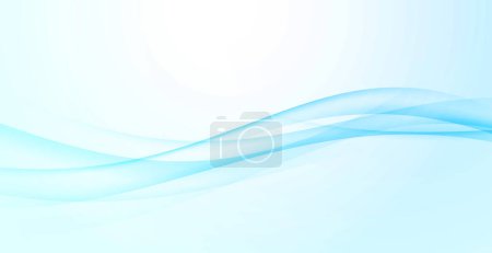 Illustration for Blue vivid soft elegant swoosh smoky lines over light gradient background. Vector illustration - Royalty Free Image