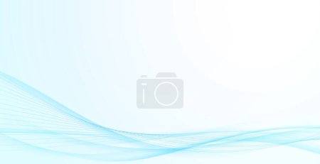 Photo for Dynamic fluid blue soft mild lines over gradient background. Vector illustration - Royalty Free Image
