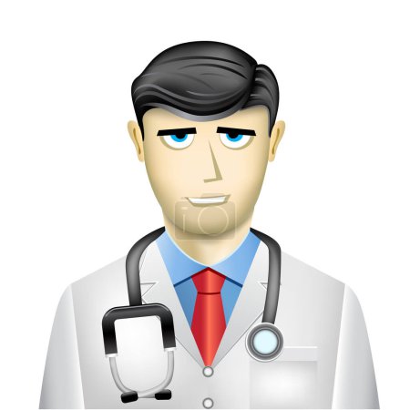 Illustration for Doctor userpic avatar icon illustration isolated on white background. Medical person sign symbol - Royalty Free Image
