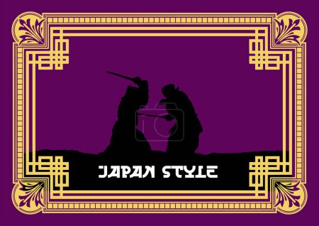 Illustration for Oriental combat sport frame. Colored 3d illustration. - Royalty Free Image