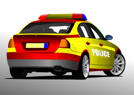 Illustration for Sheriff car. Police car on white background. Vector 3d  illustra - Royalty Free Image