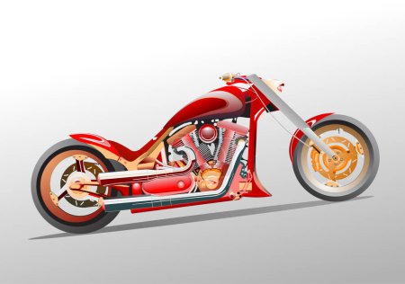 Photo for Colored 3d Vector hand drawn  illustration of motorcycle - Royalty Free Image