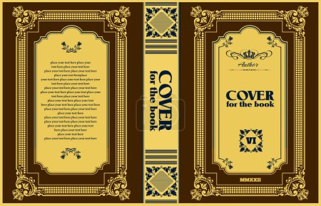 Photo for Old book cover design elements. 3d vector cover hand drawn illustration - Royalty Free Image