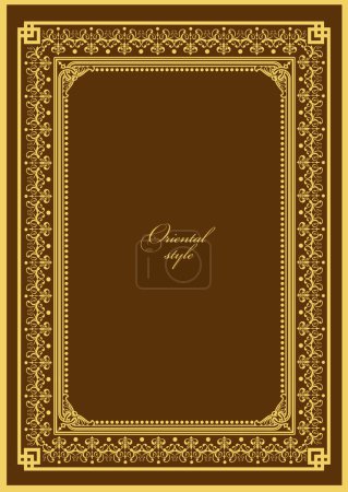 Photo for Gold ornament on dark background. Can be used as invitation card - Royalty Free Image