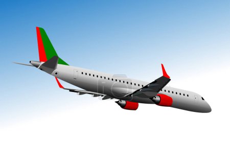 Photo for Airplane in air. Hand drawn Vector 3d illustration - Royalty Free Image