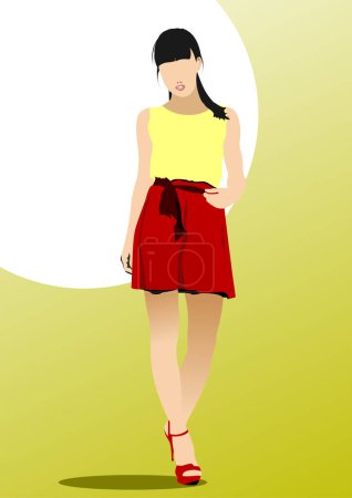 Photo for Young fashion women. Girls. 3d vector hand drawn  illustration - Royalty Free Image