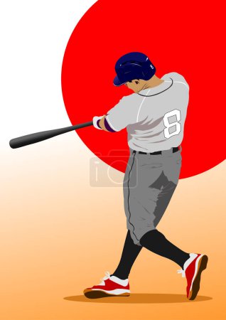 Photo for Baseball players. Vector 3d hand drawn illustration - Royalty Free Image