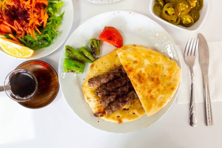 Traditional shish kofte donner kebab at Isparta, Turkey