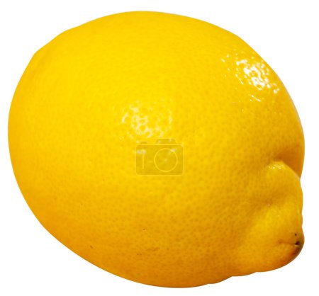 There is whole yellow lemon. Lemon peel texture close-up. Isolated over white background