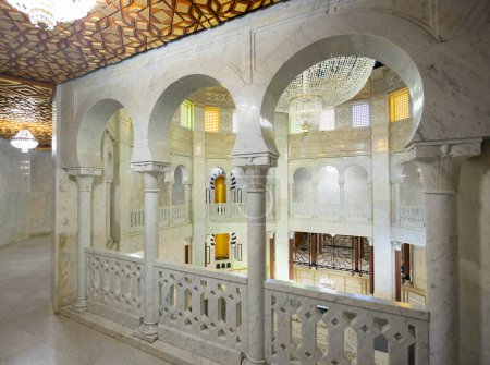 Interior del Mausoleo de Habib Tumba monumental de Bourguiba en Monastir, Túnez
