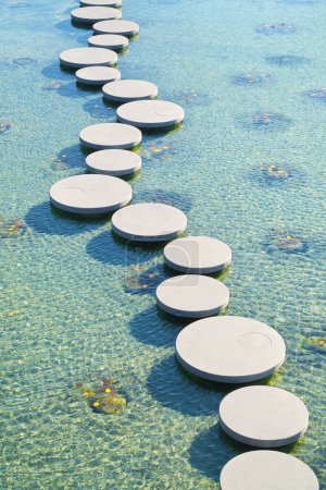 Foto de Sendero de ronda por encima del agua. Elemento de diseño. - Imagen libre de derechos
