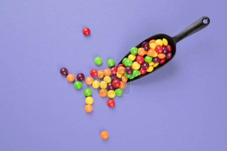 Photo for Different colored round candy. Top view - Royalty Free Image