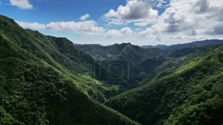 Aerial view of picturesque Cordillera mountains in Ifugao Province, Luzon Island, Philippines