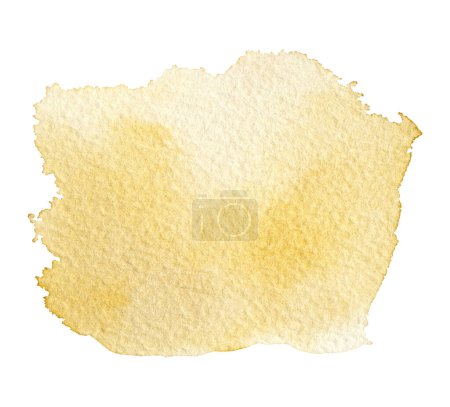 Téléchargez les photos : Contemporary artistic yellow abstractive watercolor isolated on a white background - en image libre de droit