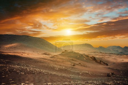 Photo for Volcano and lava desert. Lanzarote, Canary islands - Royalty Free Image