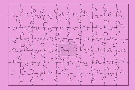 Illustration for Set of puzzle pieces isolated on pink background.Vector illustration - Royalty Free Image