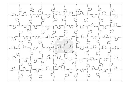 Ilustración de Conjunto de piezas de rompecabezas en blanco y negro aisladas sobre fondo blanco. Ilustración vectorial - Imagen libre de derechos