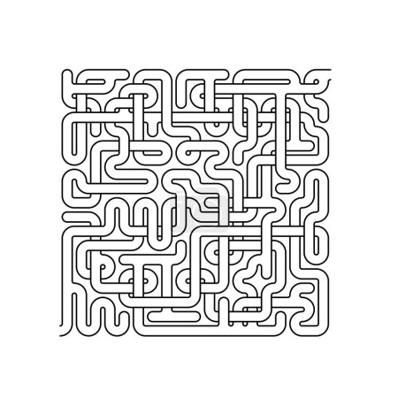 Illustration for Vector maze isolated on white background. Education logic game labyrinth for kids. With the solution. - Royalty Free Image