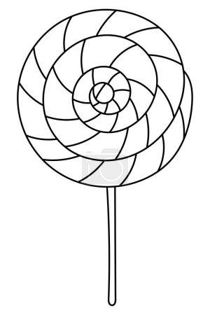 Illustration for This Coloring Page For Kids, Titled Candy On A Stick, Encourages ChildrenS Creativity Through Creative Coloring Book Featuring Vector Illustrations - Royalty Free Image