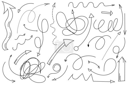 Ilustración de Doodle dibujado a mano conjunto características flechas y otros elementos - Imagen libre de derechos