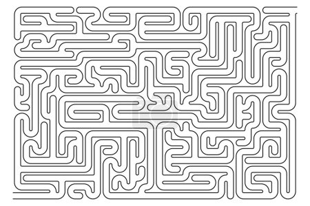 Téléchargez les illustrations : Labyrinthe vectoriel isolé sur fond blanc. Labyrinthe de jeu de logique de l'éducation pour les enfants. Avec la solution. - en licence libre de droit