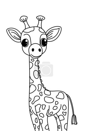 Illustration for Coloring Book For Kids Features Giraffe-Themed Coloring Pages - Royalty Free Image