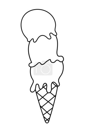 Téléchargez les illustrations : Coloriage pour les petits, Livre à colorier crème glacée - en licence libre de droit